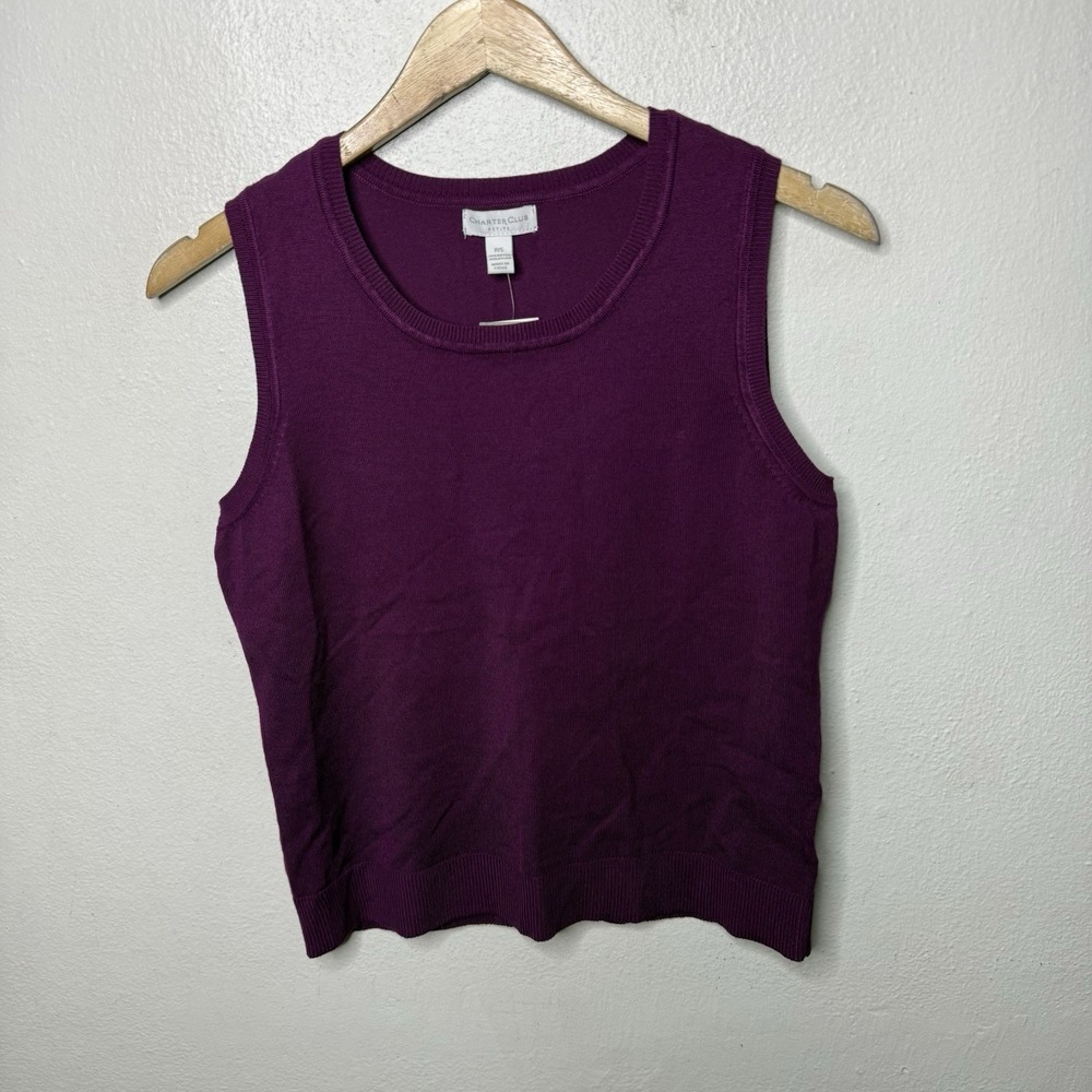 Charter Club Purple Acai Berry Sweater Tank Top Swank Womens Petite Small